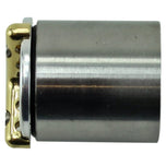 The LC Fabrications Tri Bar Gas/Oil Cap is a cylindrical metal cap with a gold-colored, three-pronged top piece, resembling an oil cap and secured by three screws.