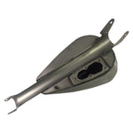 The Moto Iron® 2.5 Gallon Gas Tank for 2007-2022 Harley-Davidson Sportster features a narrow neck and two mounting brackets at one end, shown against a white background.