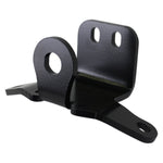Pair of TC Bros. black metal brackets for Sportster Evolution engine key and coil relocation mount, shown at various angles. Ideal as a custom motorcycle ignition bracket, with text describing the product’s purpose on the right.