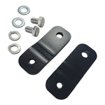 TC Bros. Frisco-Style Gas Tank Lift Kit for Harley-Davidson Sportster 1995-2003, includes two black metal brackets, a black cylindrical spacer, bolt, washer, and nut—shown on a white background.
