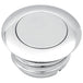 A close-up of the Moto Iron® Pop-Up Gas Cap - Vented - Chrome, featuring a circular, flat top and threaded base with a sleek, modern design.