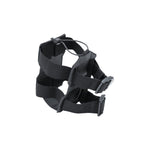 A Kuryakyn Clinger Fuel Bottle Holder in black, featuring MOLLE compatibility, adjustable straps, and a snap cap, secures a black water bottle.