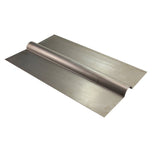 The TC Bros. DIY Builder Fuel Tank Low Tunnel Base by TC Bros. features two flat metal sheets and a single curved sheet, shown on a plain white background, ideal for custom motorcycle fuel tank fabrication.