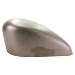 The TC Bros. DIY Builder Narrow Sportster Gas Tank Shell is a smooth, metallic, teardrop-shaped tank from TC Bros., featuring a reflective surface with some visible smudges.