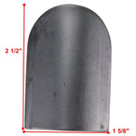A picture of a Moto Iron® DIY Motorcycle Gas Tank Builder Mounting Tab Set with measurements, perfect for motorcycle gas tank builders who want to create their own DIY mounting tabs.