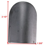 A picture of a Moto Iron® DIY Motorcycle Gas Tank Builder Mounting Tab Set with measurements, perfect for motorcycle gas tank builders who want to create their own DIY mounting tabs.
