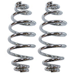 Pair of Moto Iron® 5" Chrome Seat Springs on a white background.