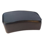 A Corbin Gentry black leather Pillion Pad Passenger Seat cover on a white background.