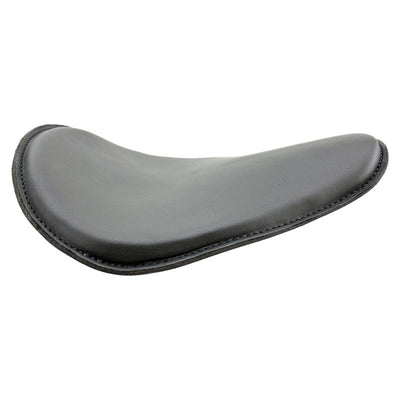 A Rich Phillips Leather Black Leather Thin High Back Solo Seat on a white background.