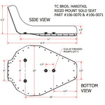 TC Bros. specializes in the TC Bros. Hardtail Rigid Mount Solo Seat, featuring a horizontal pleated stitching style.