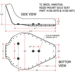 TC Bros. Tc bros chopper solo seats and Sportster weld-on hardtails with diamond stitching style.