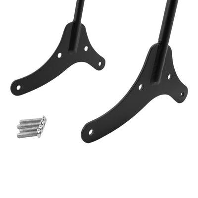 A pair of black metal brackets with screws and bolt-on TC Bros. Sportster 94-03 Sissy Bar Black.