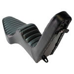 Shown are two black TC Bros. King & Queen Hardtail Seats for Harley-Davidson Sportster 1994-2003, ideal for pairing with a TC Bros. sissy bar, and designed specifically to fit your Sportster model.