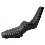 Shown are two black TC Bros. King & Queen Hardtail Seats for Harley-Davidson Sportster 1994-2003, ideal for pairing with a TC Bros. sissy bar, and designed specifically to fit your Sportster model.