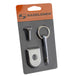 A Saddlemen security package with a Saddlemen ATAB Security Seat Screw in Chrome and a key ring to protect.