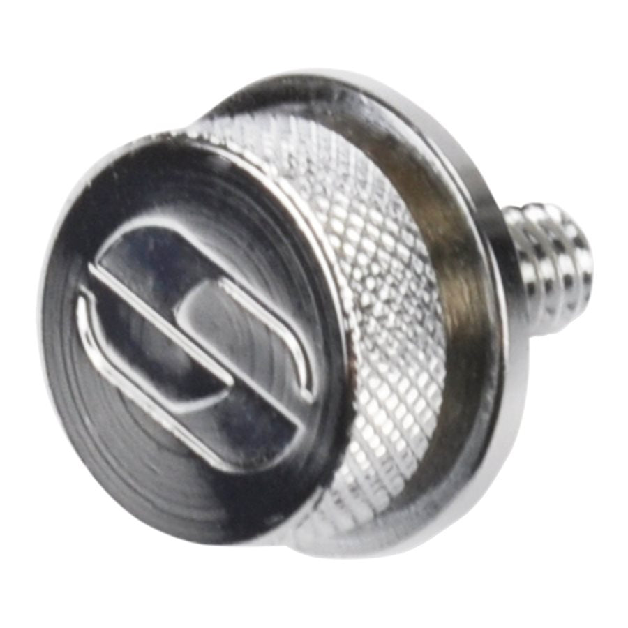 An image of a Saddlemen 1/4"-20 Seat Knob - Chrome on a white background, keywords: quick and easy.