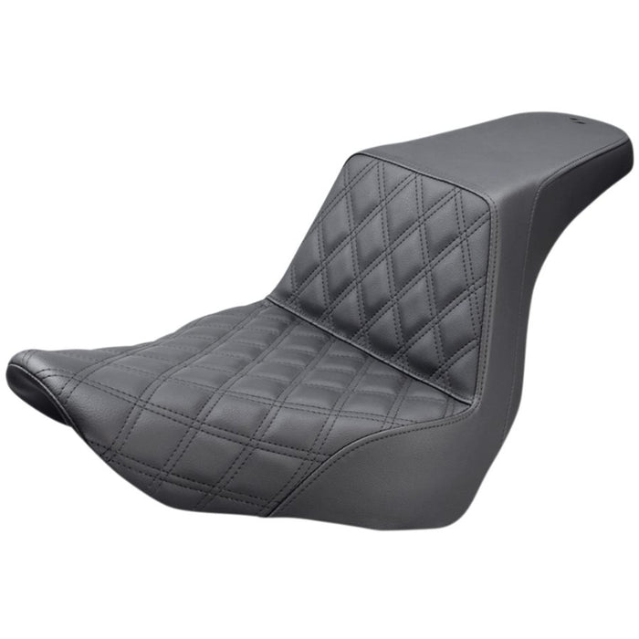 Harley-Davidson FXLR/FXLRS/FLSB with Saddlemen Step-Up Seat 2018-24 FXLR/FXLRS/FLSB - Black Front Diamond Stitch.