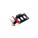 An image of a TC Bros. Cat Eye Side Mount Tail Light/License Plate Bracket with a red light.