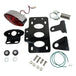 A set of TC Bros. Cat Eye Side Mount Tail Light/License Plate Bracket with a red tail light bracket.