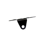 A black TC Bros. Side Mount License Plate Bracket (with no light) 20mm (3/4") Axle Mount on a white background offers multiple mounting options for a license plate.