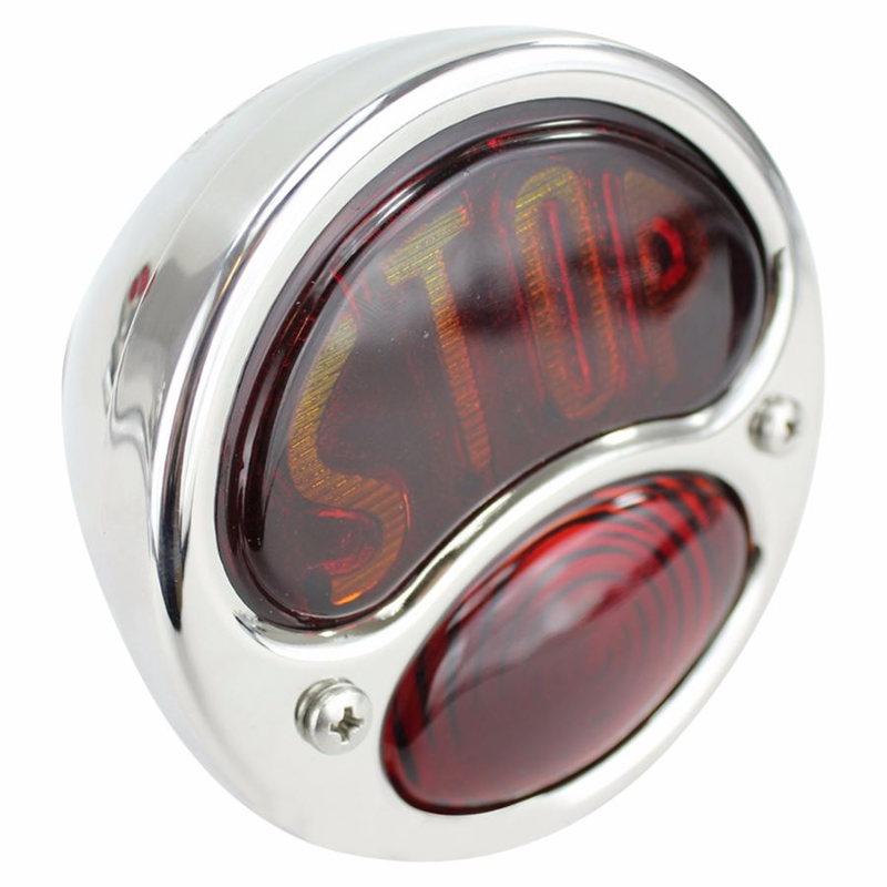 Ford "Stop" Duolamp Model A Stainless Steel Tail Light
