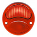 A TC Bros. red round light with a Replacement Red Lens For Model A Tail Lights on a white background.