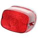 Mid-USA Squareback Light is a rectangular red plastic tail light cover with a textured surface and two mounting screws, designed as an OEM-style fit for 1973-1998 Harley-Davidson models.