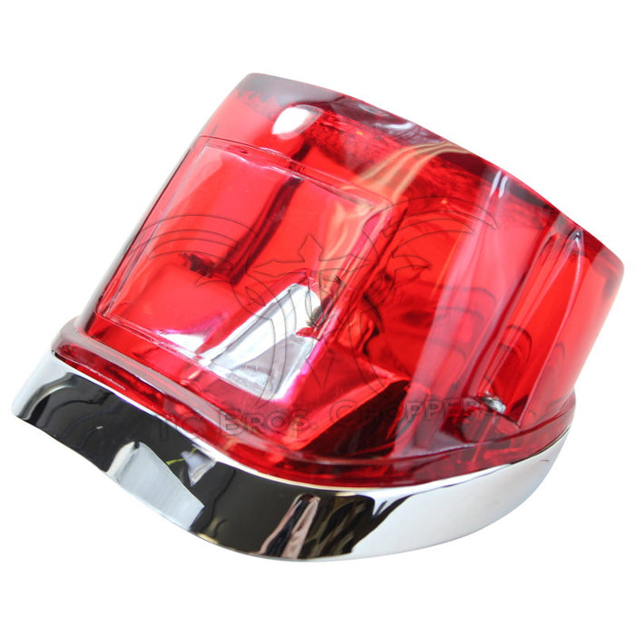 Mid-USA Squareback Light is a rectangular red plastic tail light cover with a textured surface and two mounting screws, designed as an OEM-style fit for 1973-1998 Harley-Davidson models.