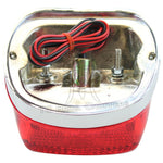 Mid-USA Squareback Light is a rectangular red plastic tail light cover with a textured surface and two mounting screws, designed as an OEM-style fit for 1973-1998 Harley-Davidson models.
