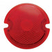 TC Bros. Replacement Glass Tail Light Lens set includes two red circular lenses: one plain textured, one embossed with "STOP" in yellow. Perfect for Model A and Model B tail light restoration or upgrades. Brand: TC Bros.