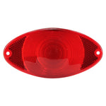 A red tail light on a white background, using a Biker's Choice Replacement Cateye Tail Lamp Lens.
