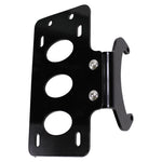 A TC Bros. metal plate with two holes on it that serves as a side mount license plate bracket (with no light) '91-'03 Sportster Primary Mount and has LED license plate lights/bolts.