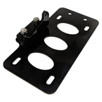 A TC Bros. Side Mount License Plate Bracket (with no light) '04-up Sportster Primary Mount with two holes on it.