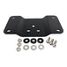 A TC Bros. mounting bracket with screws and nuts, capable of holding 3 TC Bros. Laydown License Plate Mounts for Harley Davidson motorcycles.