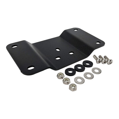 A TC Bros. Laydown License Plate Mount for Harley Davidson motorcycles with nuts and bolts.