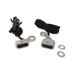 Drag Specialties offers LED Handlebar Marker Lights 2004-21 Sportster - Chrome with billet aluminum housings and high-intensity amber LEDs and smoke lens for enhanced visibility.