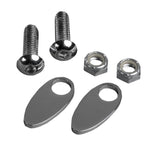 A set of Rear Turn Signal Cover Plates - 2006-Up Harley Dyna Models - Chrome by Cycle Visions on a white background.