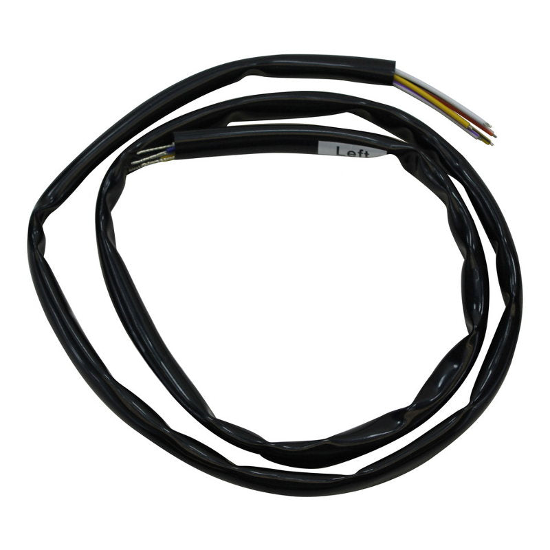 A Mid-USA Handlebar Extended Wiring +12" For Big Twin & Sportster 1996-2006, 48" Total Length wire with color coded wires on it.