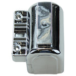 The Mid-USA 3Ω 12V Chrome Ignition Coil for 1983-1999 Harley-Davidson features a chrome finish with mounting points and sleek, reflective surface—echoing the polished appeal of classic metal guitar pickup covers.