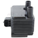 The Mid-USA .6Ω 12V Ignition Coil for 1999-2006 Harley-Davidson features cooling fins, two mounting holes, single-fire ignition support, two bottom cylindrical connectors, and a central wiring connector on top.