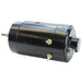 The Mid-USA 12V Generator for 1965-1984 Harley-Davidson is a black cylindrical motor with metal studs and a protruding shaft, shown on a white background—perfect for vintage Harley applications.
