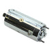 Two cylindrical Mid-USA Starter Motors for L1966-1982 Harley-Davidson Big Twin and Sportster—one chrome, one black—each with connection terminals and a gear, ideal starter options for your Harley.