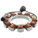 The Mid-USA Stator for 1986-1990 Harley-Davidson Sportster features copper wire coils and a black lead, shown on a white background—perfect for restoring your charging system with this quality reproduction part from Mid-USA.