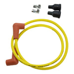 A Mid-USA Universal 7mm Yellow Spark Plug Wire Set 28" Long (Fits All Harley Models) designed for superior motor performance.