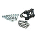 A set of Hughs HandBuilt XS650 Motor Mount Kit (74-Up) bolts, nuts, and washers for a motorcycle chassis.