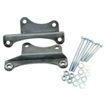 A pair of Hughs Handbuilt XS650 Top Motor Mount Solids Fits 1973-Down brackets and bolts on a white background.