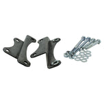 A pair of Hughs Handbuilt XS650 Top Motor Mount Solids Fits 1973-Down brackets and bolts on a white background.
