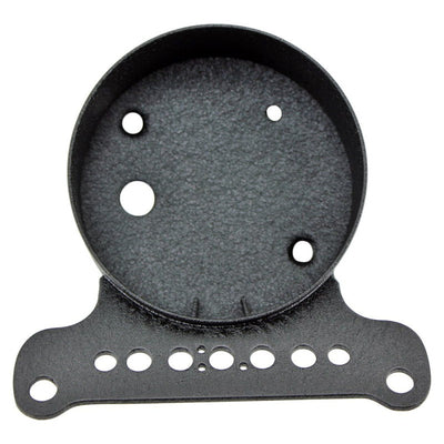 A black metal bracket with holes on it, suitable for Biker's Choice Single Gauge Mounting Kit for Sportster 1995-2005 - Black fitment.