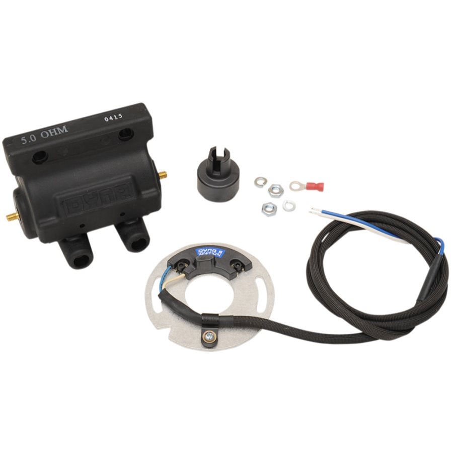 A Dyna S Ignition Complete Kit - Dual Fire for Harley Davidson Models wiring kit with a Dynatek Ignition and Harley Davidson Models.