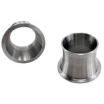 Two Mid-USA Exhaust Torque Cones for 1986-Up Harley-Davidson are displayed, one upright and one on its side, both on a white background—ideal for enhancing performance in compatible Harley exhaust systems.
